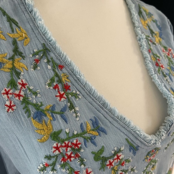 Reba Embroidered Blue Dress - Picture 3 of 8